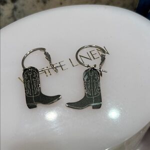 Silver Boot Earrings